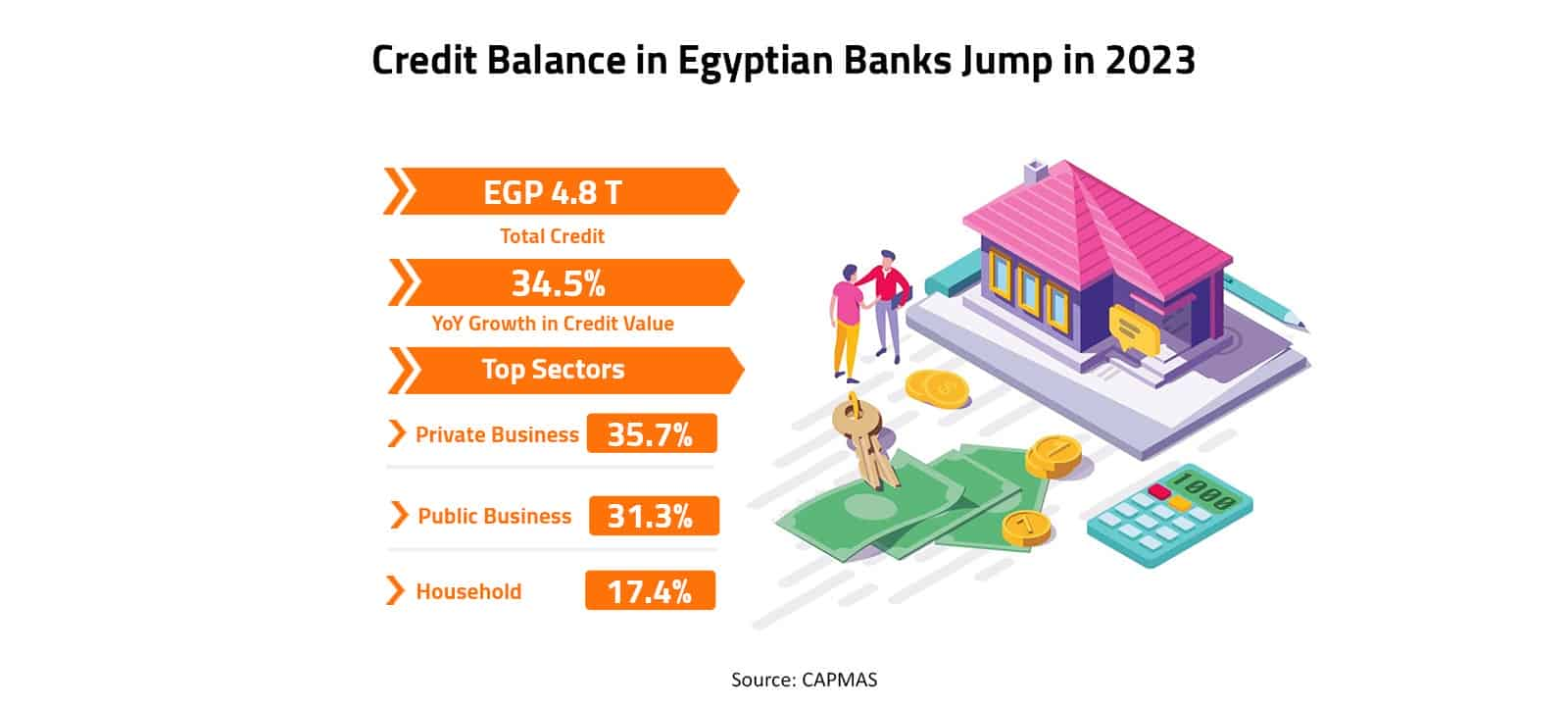 Credit Balance in Egyptian Banks Jump in 2023 